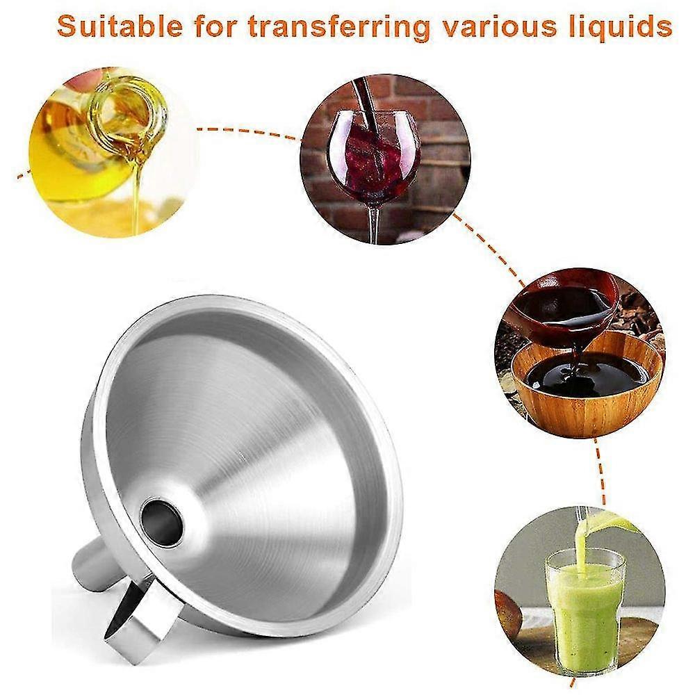 Stainless Steel Funnels With 300 Mesh Food Filter Strainer Funnel Set