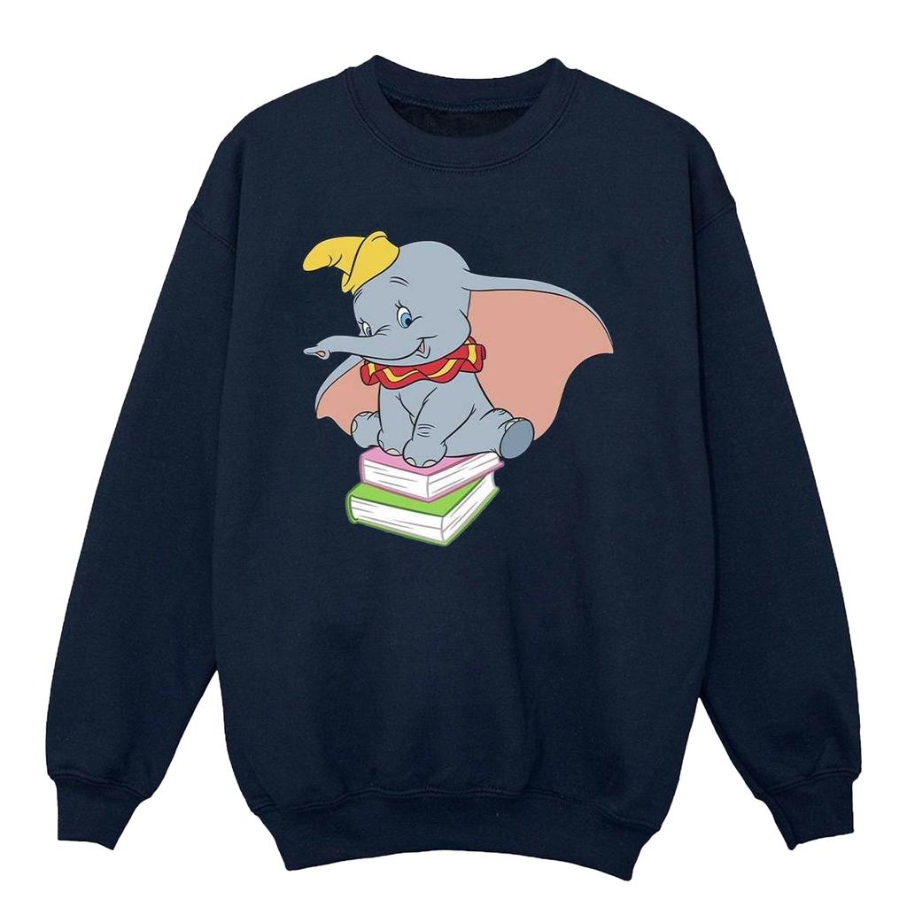 Disney Mädchen Dumbo sitzt auf Büchern Sweatshirt