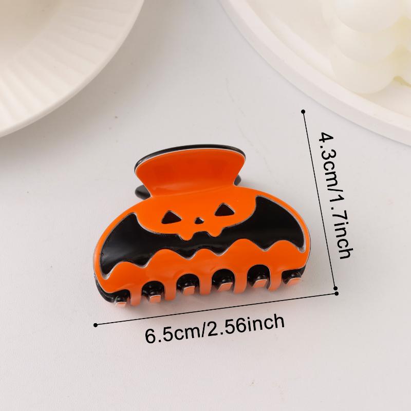 Cute Halloween Pumpkin Hair Claw Clips Non Slip Strong Hold Fashion Hair Clamps for Girls Holiday Party Daily Hairstyling