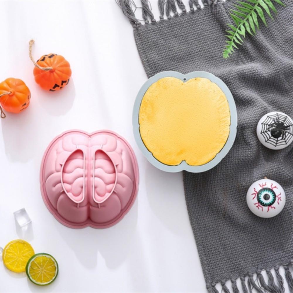DIY Brain Dessert Mold Non-Stick Halloween Baking Silicone Mold Heart shape Cake Mold  Fondant