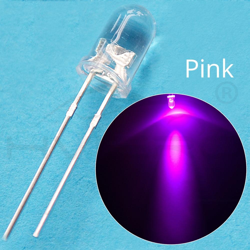 100Pcs White Blue Red Yellow Green 5mm 3mm Round LED Assortment Kit Ultra Super Bright Light Emitting 6000-6500k Diode Bulb Lamp