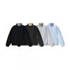 Unisex Stand Collar Zip-Up Sweatshirt Jacket Pure Color Short Fit Casual Outerwear Fall 2025