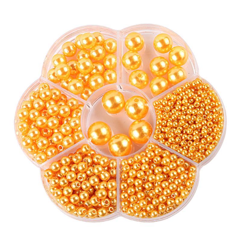3/4/5/6/8/10/12mm Gemischte Box mit Löchern ABS Imitation Perle Meerjungfrauen-Illusions-Farbverlauf Kunststoffperle DIY-Material