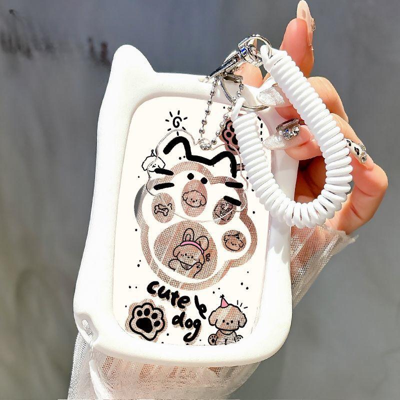 

Kawaii Cat Прозрачный акриловый роскошный держатель для фотокарт Kpop Idol Card Protector Креативная сумка-подвеска для хранения удостоверений личности вуза