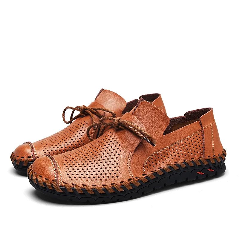 Fashion Men Breathable Mesh Mens Casual Genuine Leather Fashion Man Soft Comfortable Sapatos Para Hombre Zapatillas De Deporte Traf