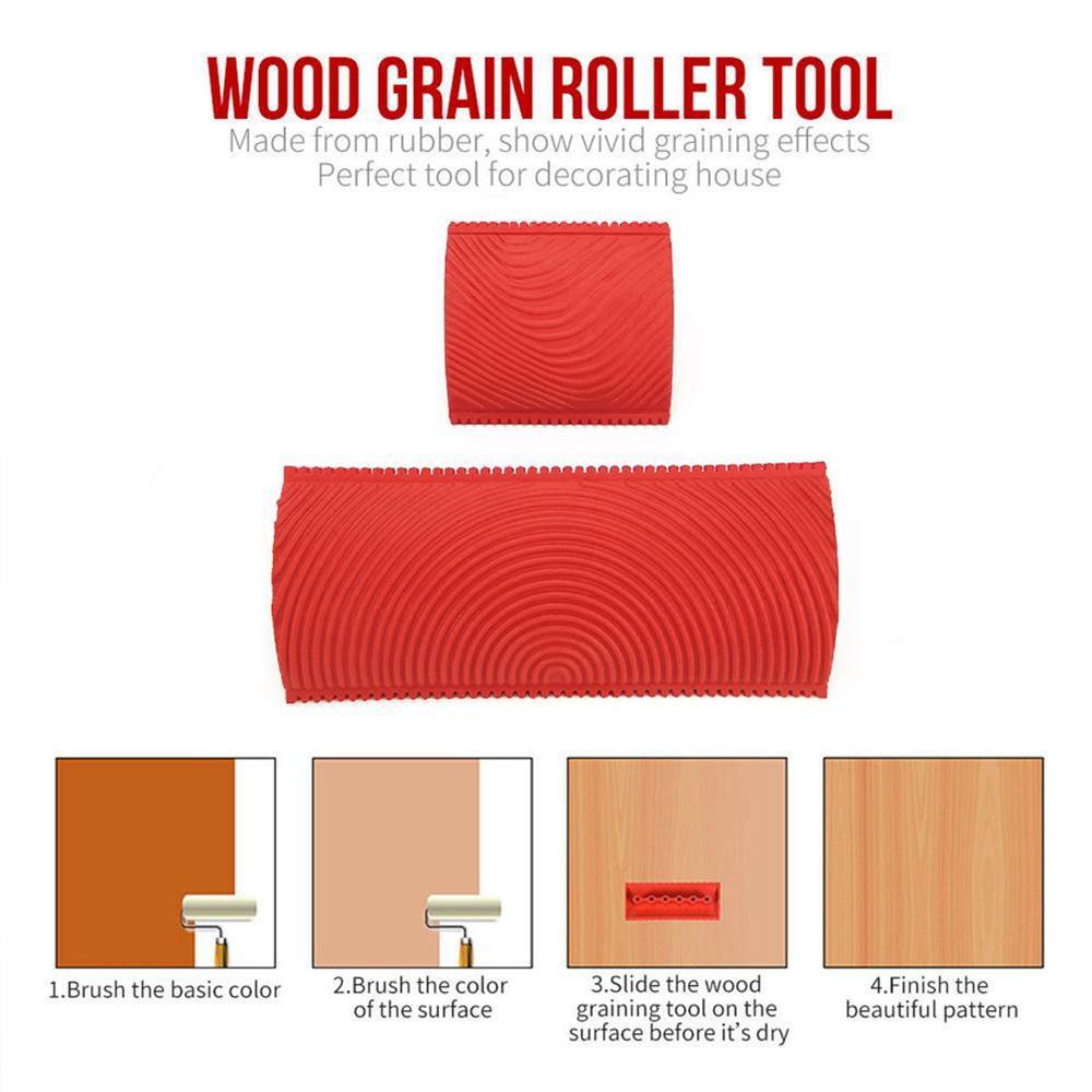 Wall Decoration Wood Grain Board Wall Painting Tool Roller Brush Wood Graining Painting Tool