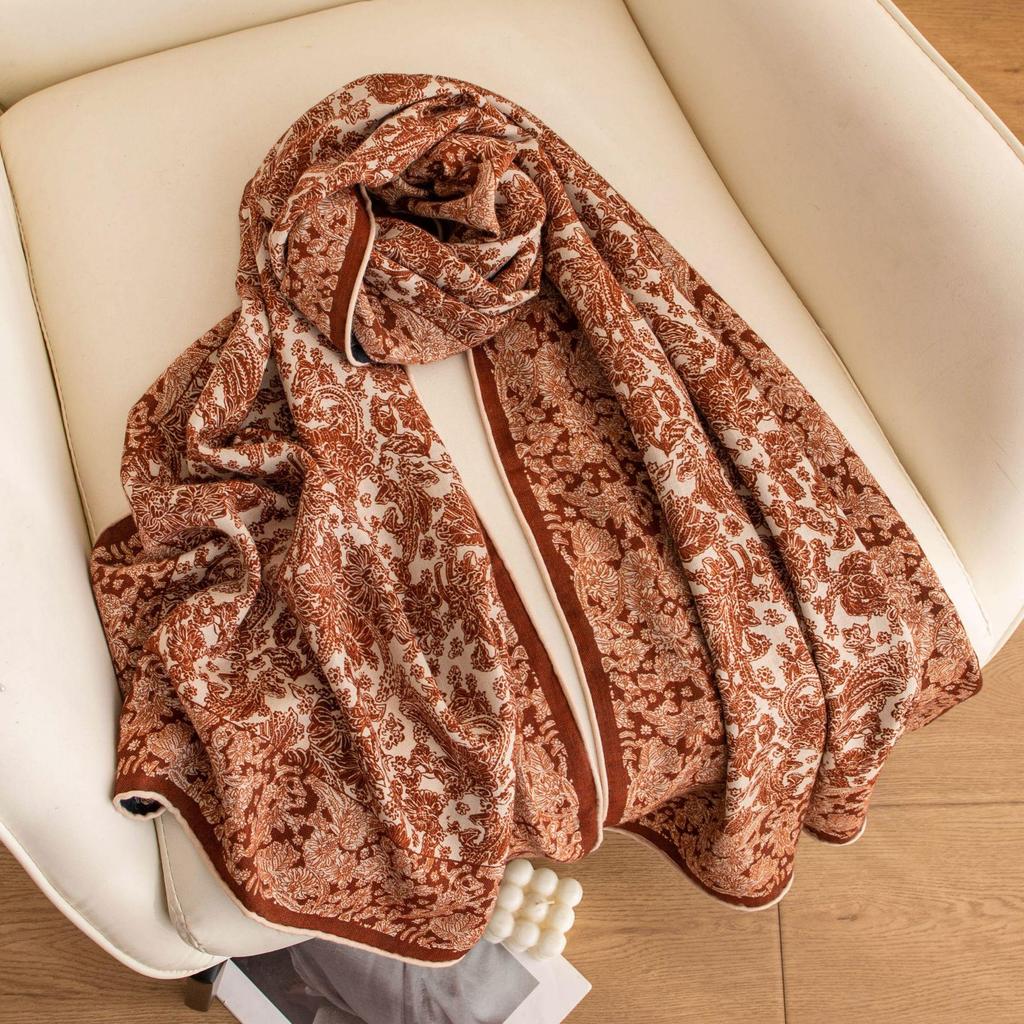 Silk Wool Women's Scarf, Winter Luxury, Hand-Rolled Double-Sided Design, Warm Shawl.