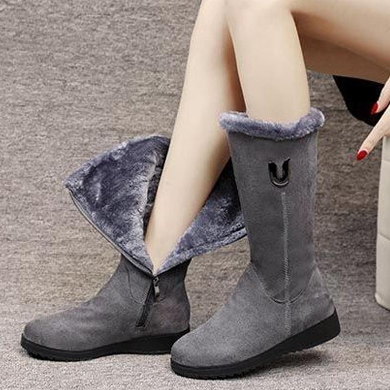 

Хлопковые сапоги, женские зимние новые плюшевые толстые женские теплые хлопковые сапоги 41 серый