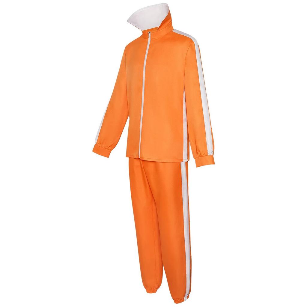 Cartoon And Anime Cosplay Costume Set Jacket And Pants Orange Outfit Carnival And Halloween Costume Stage Performance Clothes
