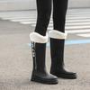 Low-heeled fashion long rain boots women's non-slip high-tube water shoes kitchen pvc women's rain shoes high-top women's soft rubber shoes