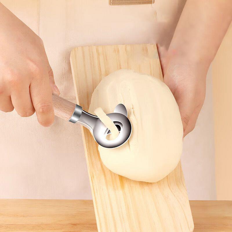 Cactus Peeler Spoon Chinese Noodle Cutter Manual Cactus Thorn Remover With Wood Handle Pasta Cutter For Kitchen Dining Room
