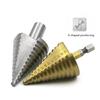 Stufenbohrer Titanbeschichtet Sechskant-/Rundschaft Gerade Nuten 5-35mm 13 Stufen Pagodenbohrer Bohrwerkzeug