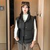 Wind Stand-up Collar Cotton Vest Women's Short Autumn and Winter New Women's Cotton Vest Sleeveless Cotton Vest