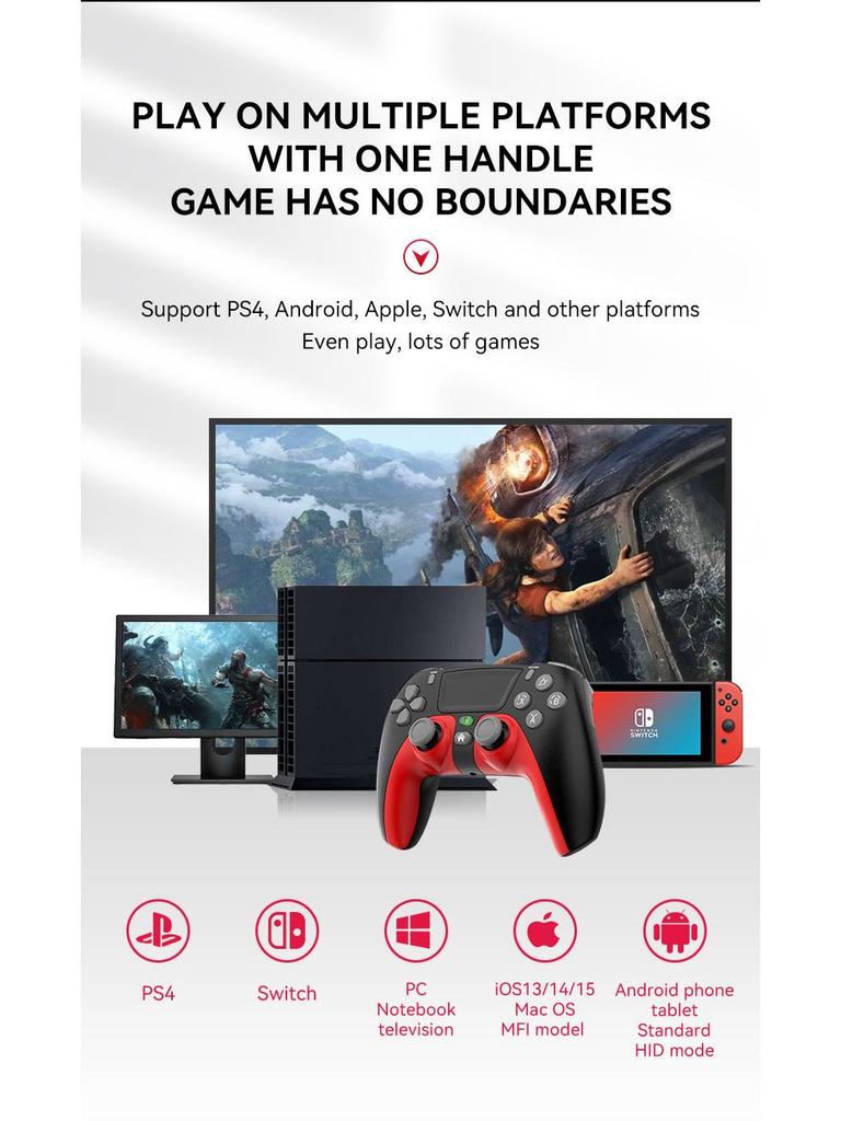 Wireless Bluetooth PS4 Game Controller for Slim/Pro with Vibration