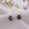 Natürlicher Labradorit Edelstein 925 Sterlingsilber Schmuck Handgefertigte Ohrringe 1,05" EE-173-31