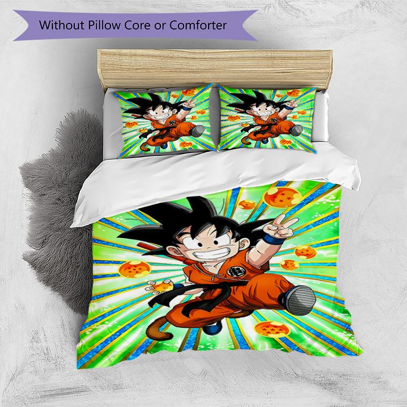 3pcs Dragon Ball4 Design Cover Set - HD Printed Bedding with 1 Cover and 2 Pillowcases - Perfect for Home and Dorm Decor