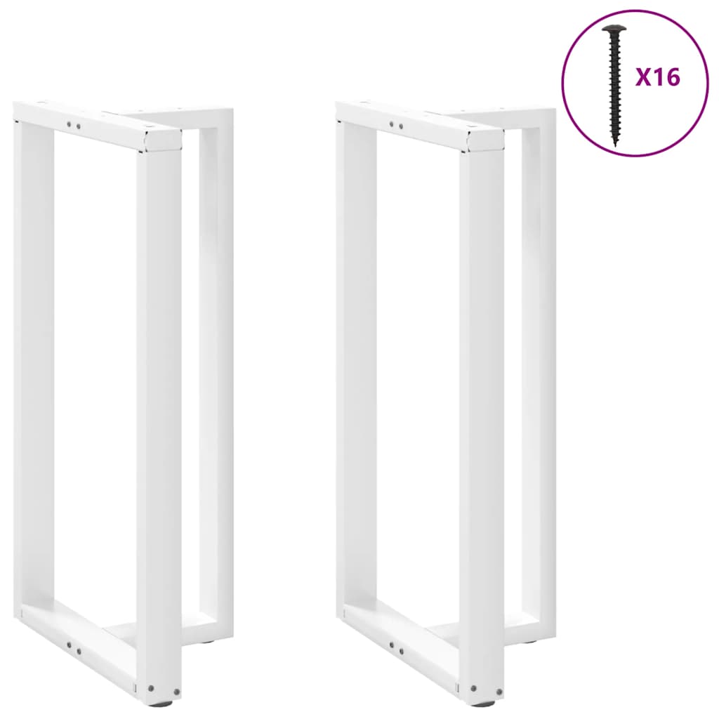 Vidaxl Nogi Do Stołu Barowego, 2 Szt., Białe, 60X35X(110-111) Cm, Stal
