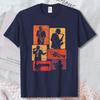 Retro Jazz Band Musicians Vintage Jazz Music Lover T-Shirt Vintage Grid Jazz Musician Silhouette Graphic Tee Blues Lover Tops
