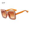 Crystal Oversized Sunglasses for Women Rhinestone Square Diamond Sun Glasses Retro Big Frame Sparkling Eyewear  New