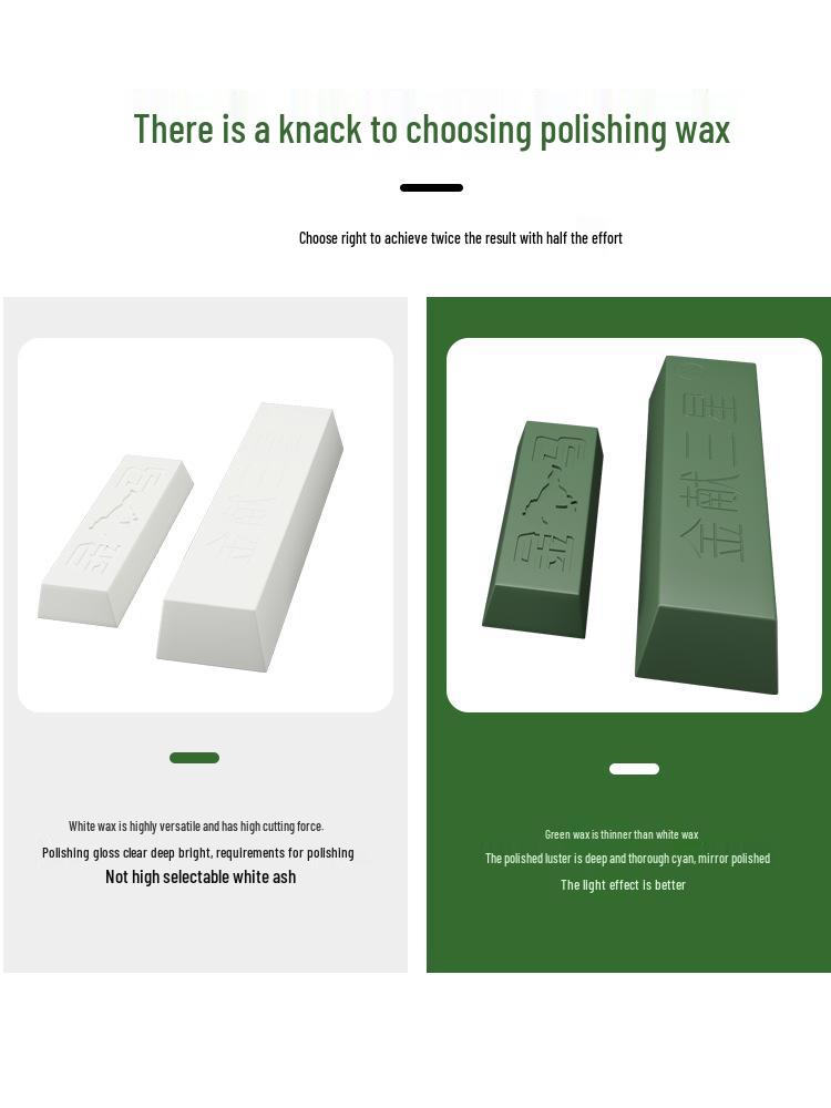Multi-Surface Polishing Wax: Stainless Steel, Wood, Jade, Marble, Glass, Mirror - White & Green Paste