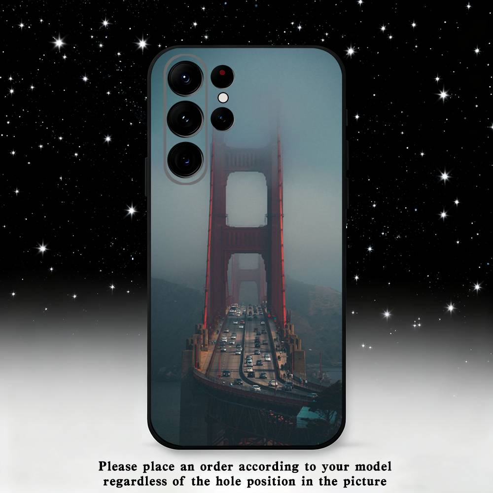 USA Golden Gate Bridge  Phone Case For Samsung S25,S24,S21,S22,S23,S30,Ultra,S20,Plus,Fe,Lite,Note,10 Black Soft Shell
