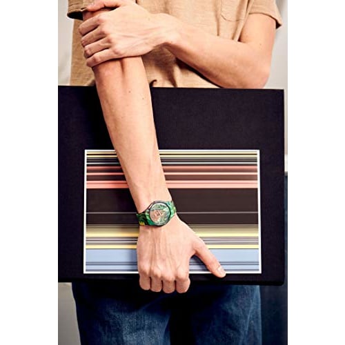 Swatch MOMA SUOZ333 Green Watch