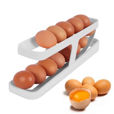 Automatischer rollender Eierhalter Ständer Kühlschrank Aufbewahrungsbox Eierbehälter Küche Kühlschrank Eierspender Kühlschrank Organizer Dropship