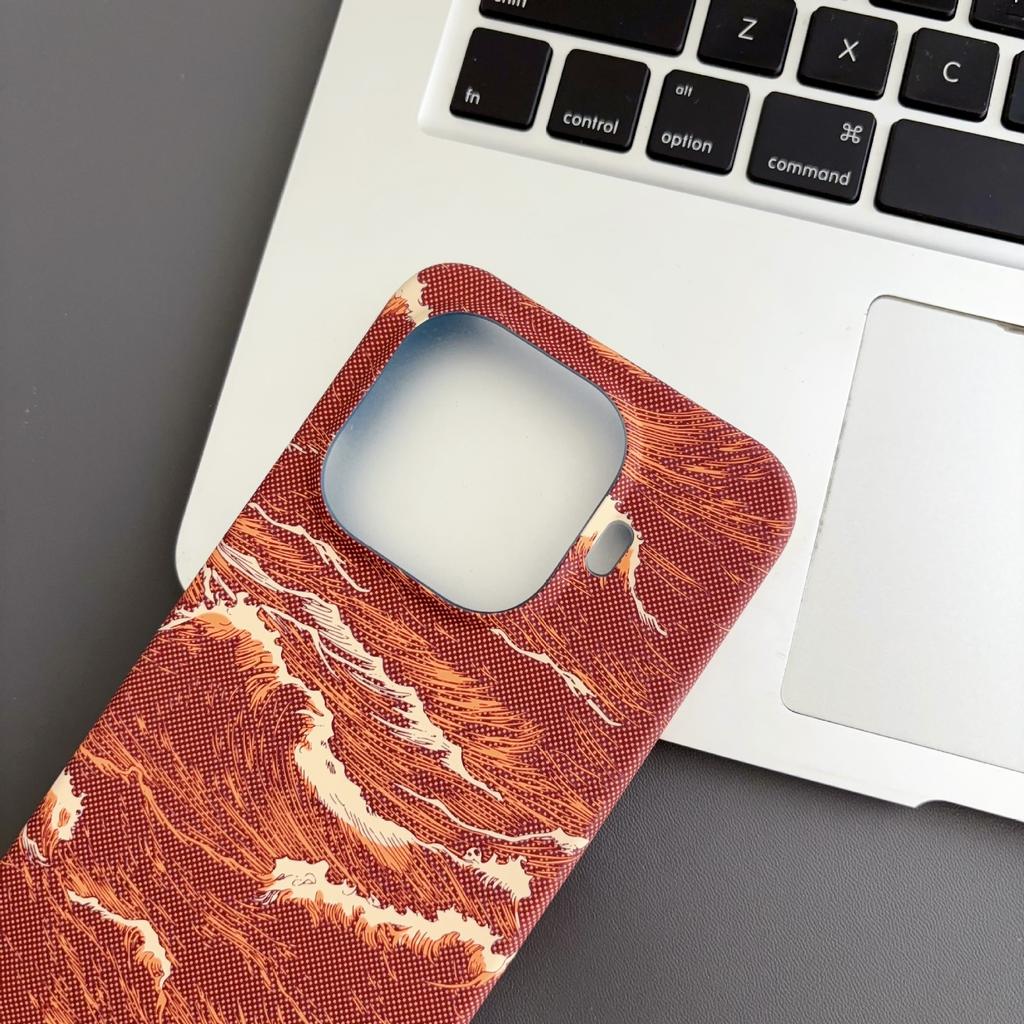 Applicable to Xiaomi 17TPro ultra-thin mobile phone case, ocean wave carbon fiber pattern 15T half pack, magnetic suction simple skin feeling protec