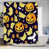 Halloween-Duschvorhang mit gruseligen Kürbissen und Fledermäusen, wasserdichtes Gewebe für Badezimmerdekoration