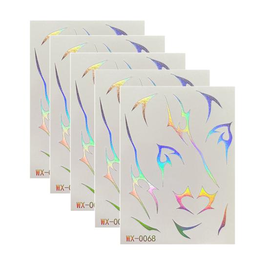 5 Sheets Holographic Lightning Tattoos Flash Temporary Stickers Full Color Body