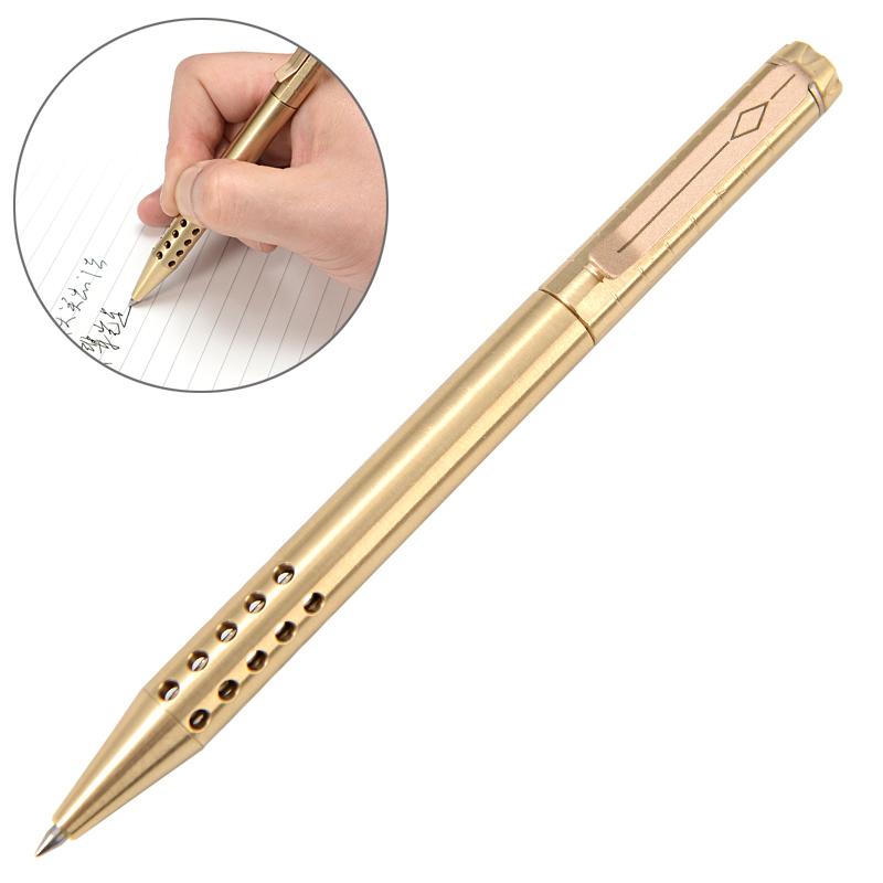 Retro Brass Pen With Gift Box Rollerball Pen Copper Durable Copper Gift Pen Handmade Signing Pen Outdoor Tools Party Gift