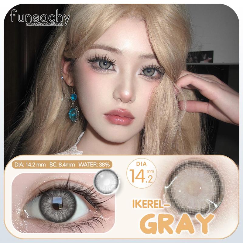 FUNSACHY 2pcs Colored Contact Lenses for Eyes Natural Look Brown Eye Lenses Eye Makeup Beauty Pupil Gray Eyes New Fashion Lens