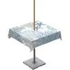 Abstract Marine Coral Outdoor Rectangle Tablecloth Zippered Table Cover with Umbrella Hole,Sea Ocean Starfish Texture Waterproof Table Cloths for