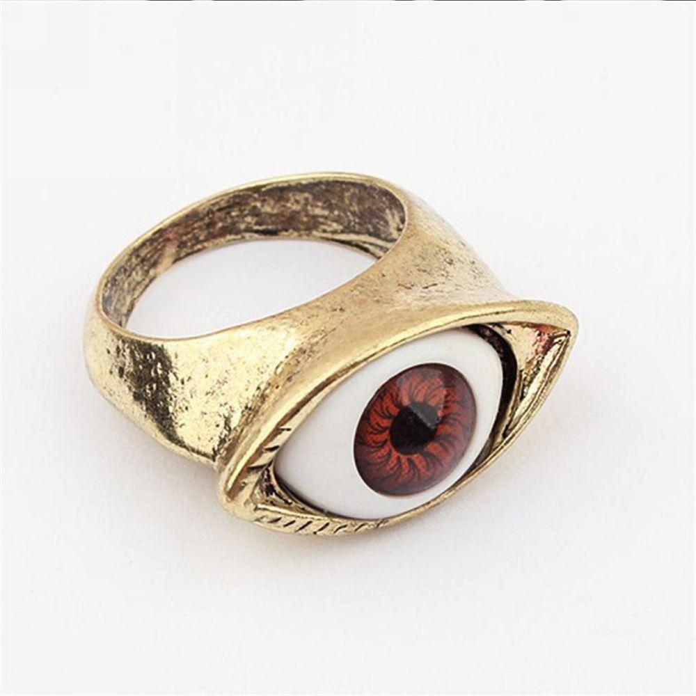 Fashion Retro Exaggerated Gothic Rings Eye Rings Punk Fashion Jewelry Eyes Rings for Men Women