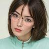 Transparent Computer Glasses No Frame For Women Anti Blue Light Square Eyewear Blocking Glasses Optical Spectacle Eyeglass