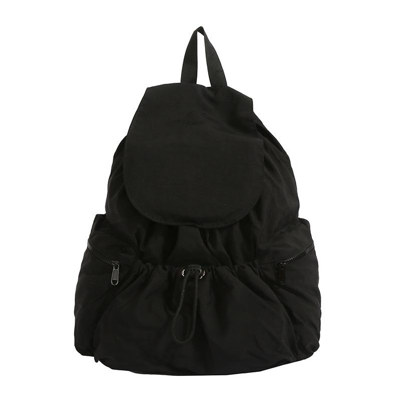 Korean version of fashionable nylon solid color schoolbag spring new versatile lightweight travel bag large capacity student bag women