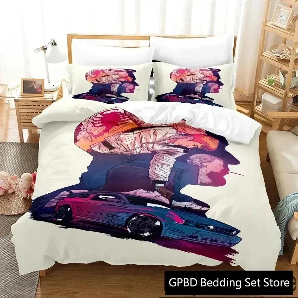 3D Print Drive Ryan Gosling Comfortable Duvet Quilt Cover Pillowcase Bedding Set Children Bedroom Decoration Home Textile
