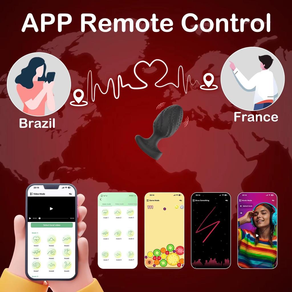 APP Controlled Anal Vibrator Silicone Anal Vibrator For Men And Women Prostate Massager Backyard Toy