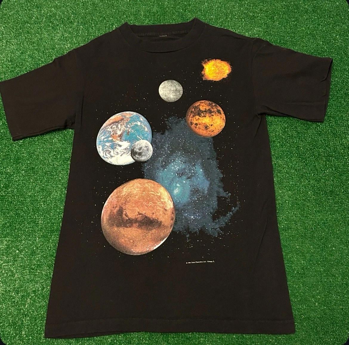 

Vintage 90s Space Solar System 1995 Double Sided VTG Shirt Mens Size Small S