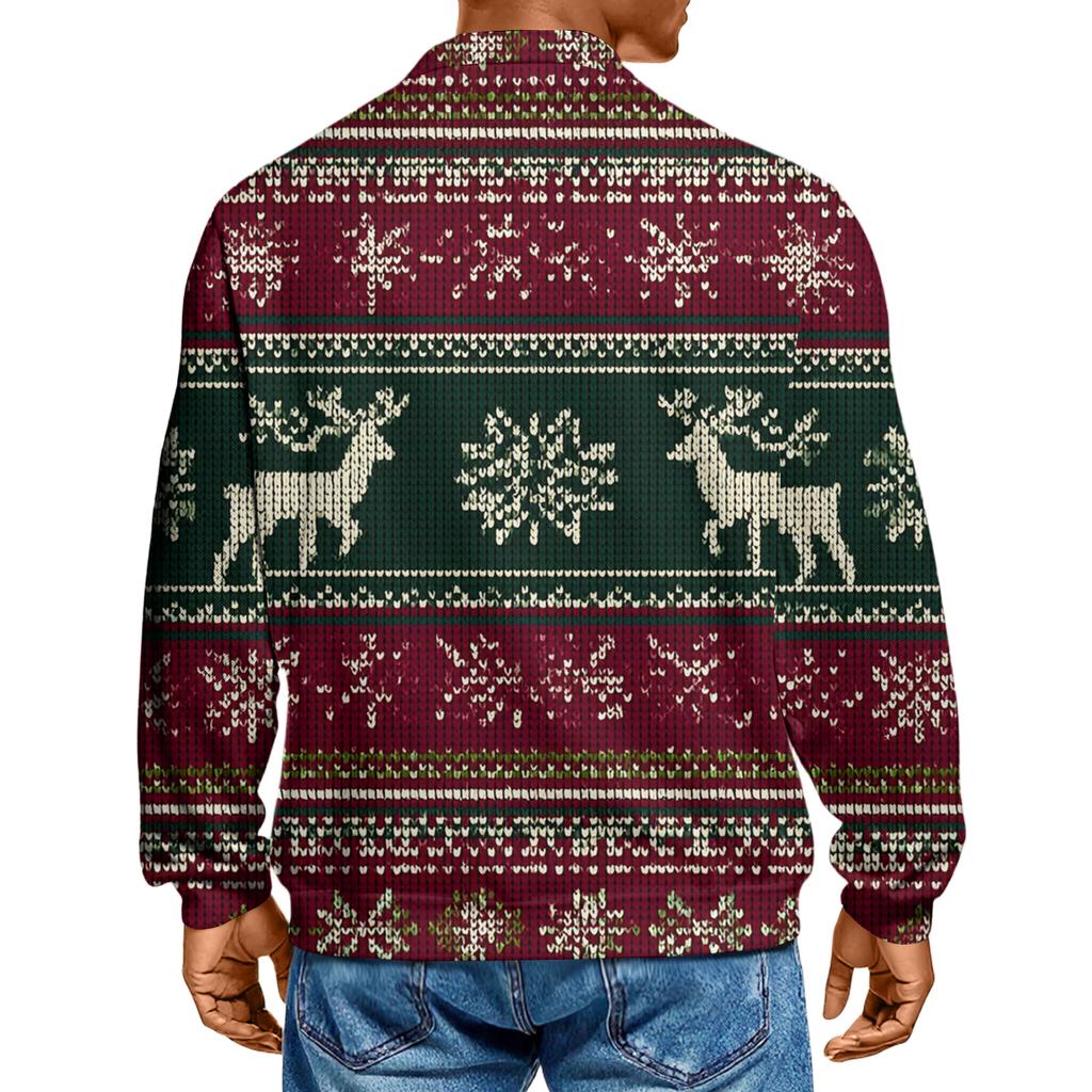 Men's Casual Collared Long-Sleeve Knit Base Layer Top