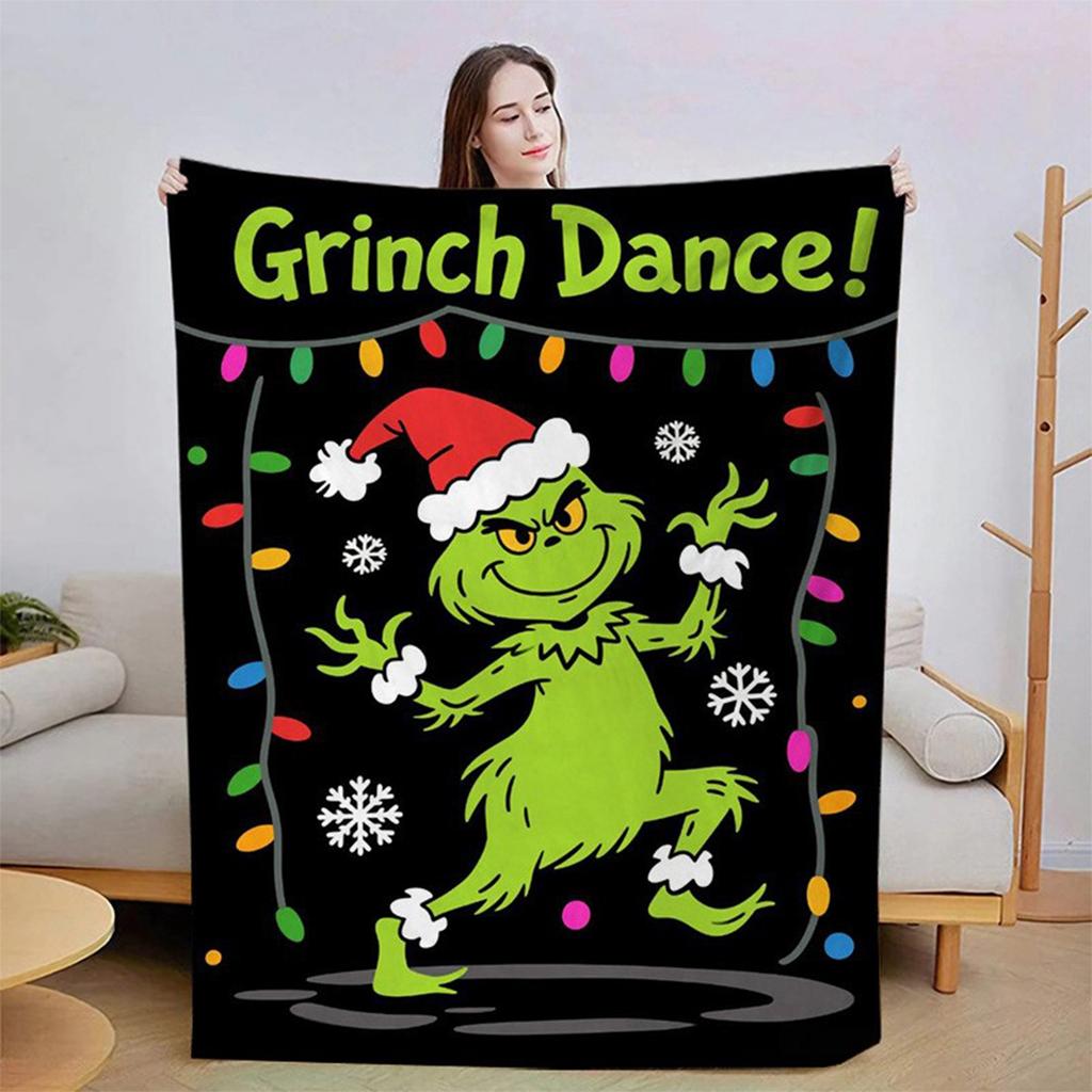 Flannel Blanket Digital Print For Midday Rest Blanket, Christmas Cartoon Air-conditioned Blanket.