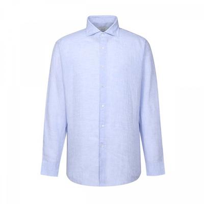 Premium Linen Solid Semi Wide Shirt  Bossg1001 Bu 