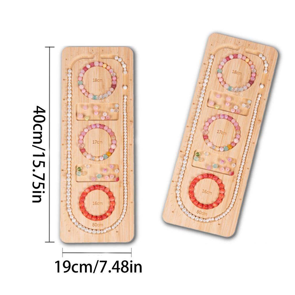 Convenient Wood Board Plate Beading Tray Jewelry Beading Board Craft Bracelet Stand Store Display Plate for Table