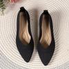 Women's Fashion Flat Shoes Casual Pointed Toe Knit Flats Breathable & Comfort Slip-On Ballet Shoes