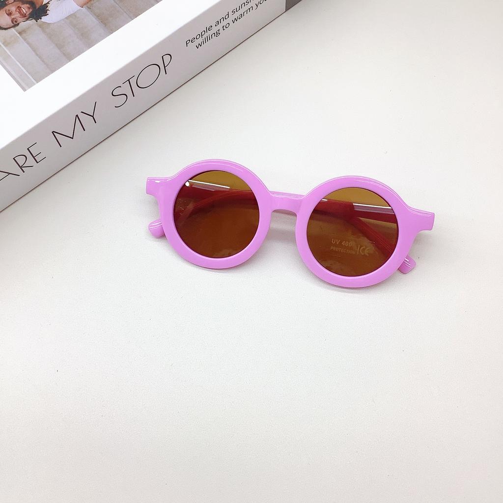 High Quality Durable High Quality Free shipping children's color round frame light PC cute small face sunglasses