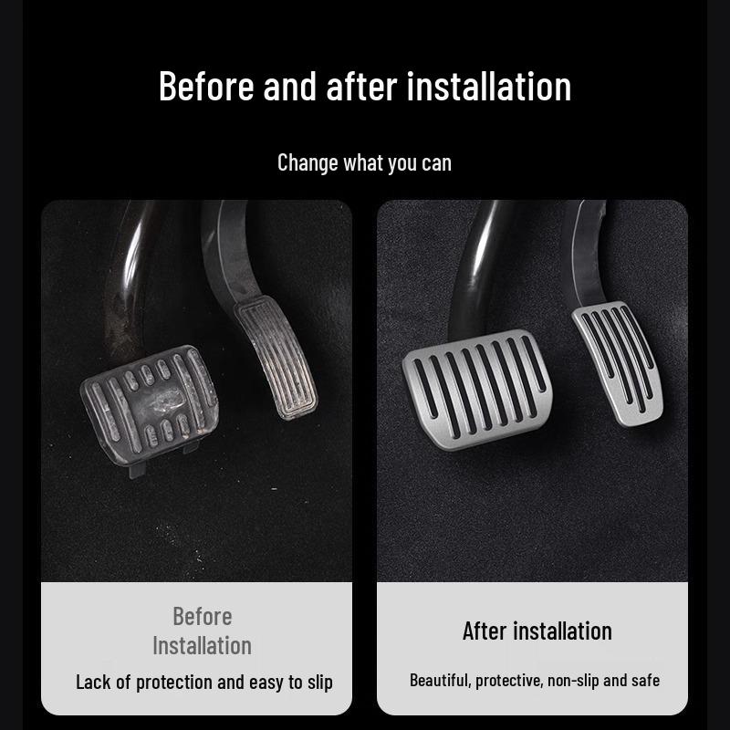 Aluminum Alloy Pedal Covers for Tesla Model 3/Y: Throttle, Brake & Rest Mod Kit