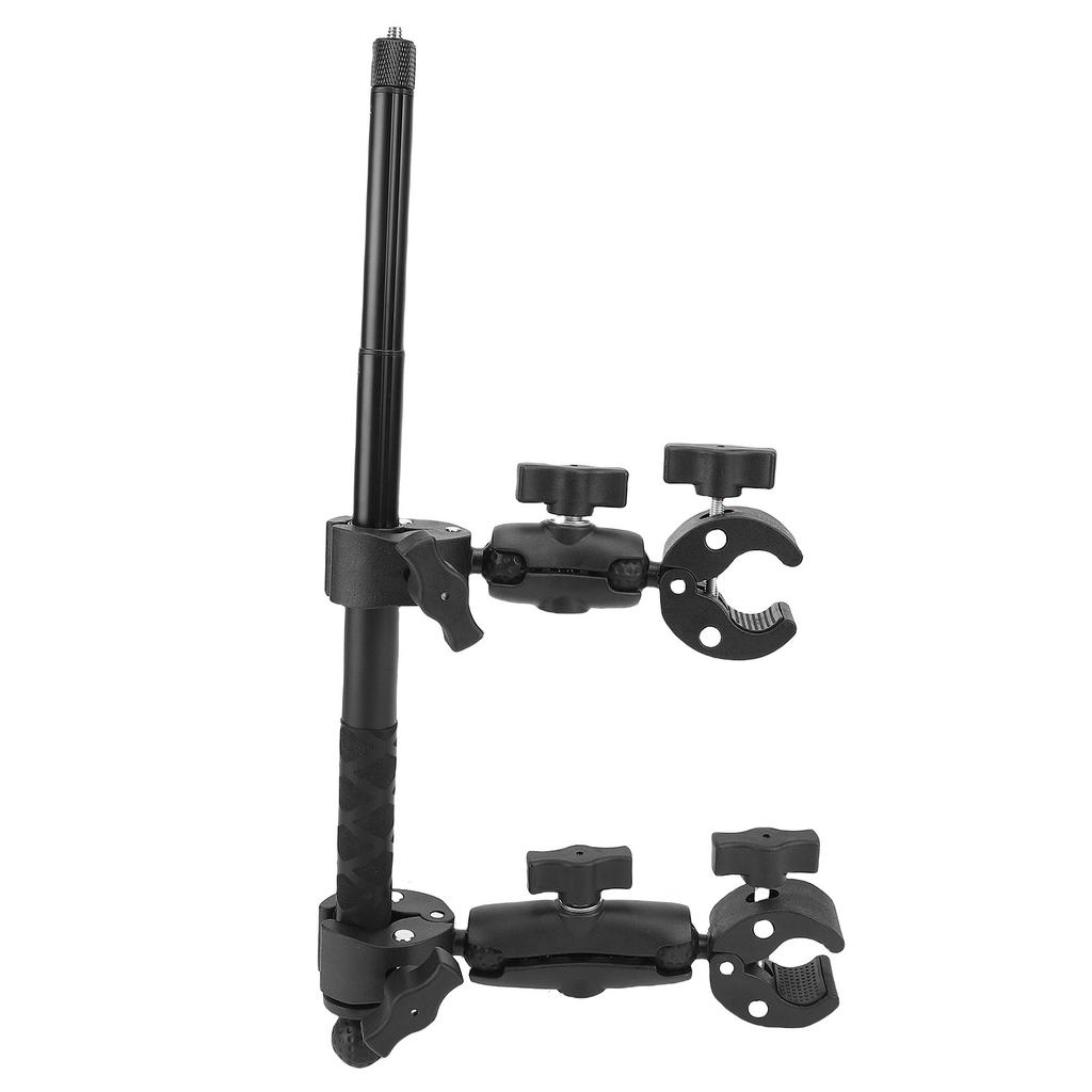 Bike Handlebar Selfie Stick 360 degrees  Rotation Adjustable Double Head Clamp Telescopic Motorcycle Handlebar Stick