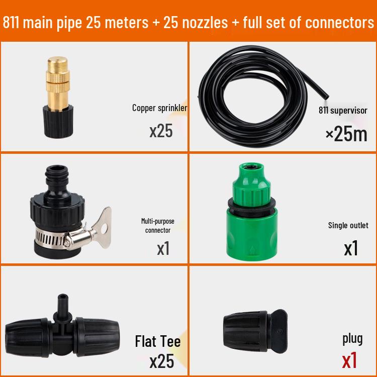 Atomizing Nozzle for Cooling, Dust Removal, and Irrigation in Gardens and Greenhouses