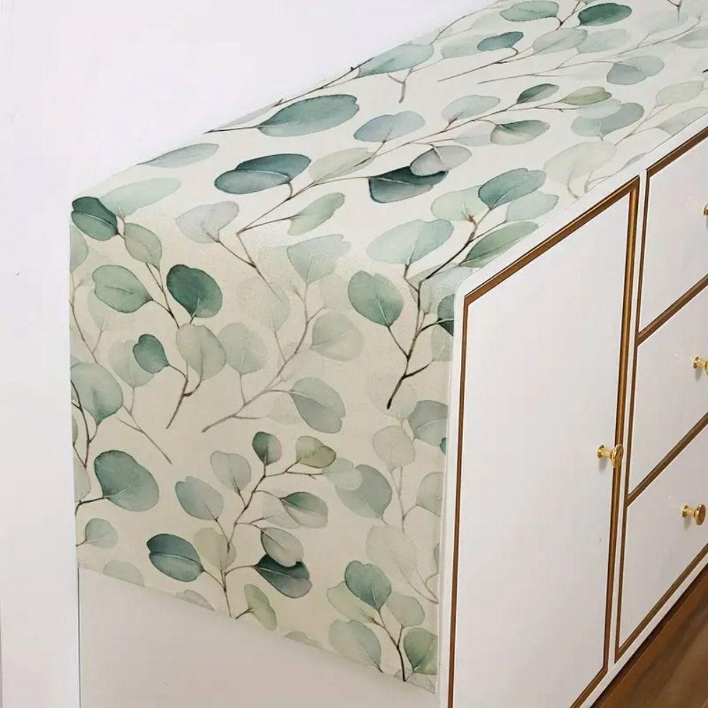 Pastoral Style Eucalyptus Leaves Table Runner Multi Size Tablecloth Table Cover  Dinning Table