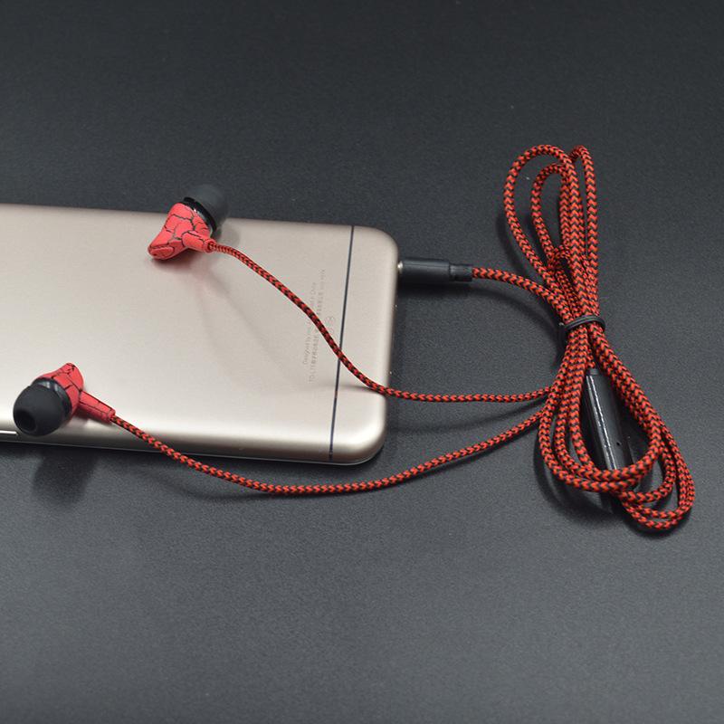In-Ear Kabelgebundenes Headset mit Mikrofon 3,5 mm Stereo-Stecker Mode Geflochtenes Kabel Riss